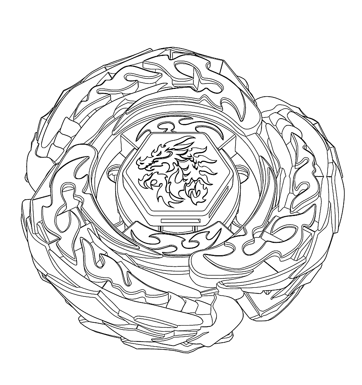 Coloriage Beyblade lanceur en combat - Beyblade à imprimer