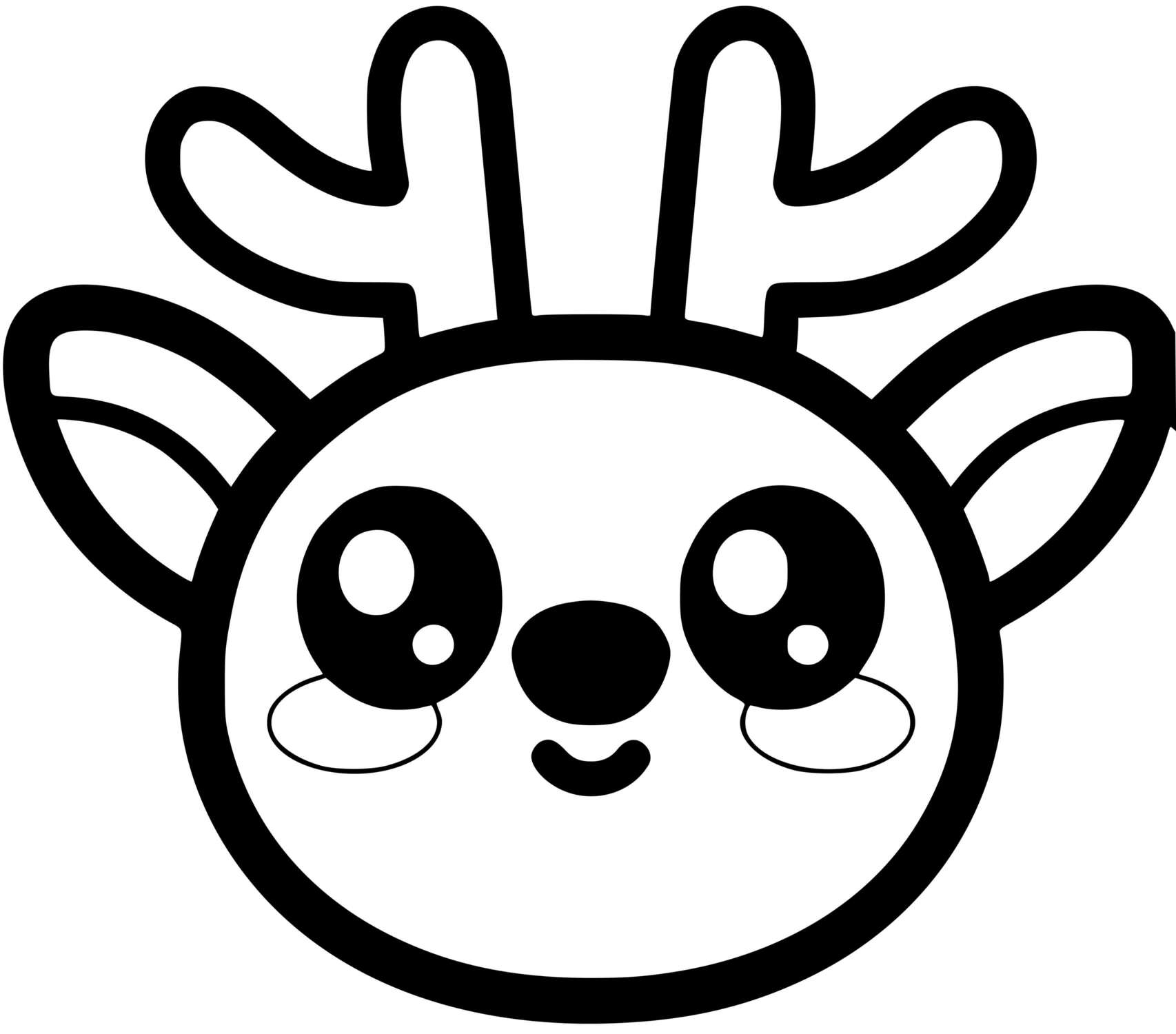 Coloriage Biche Kawaii - Cerf biche faon à imprimer
