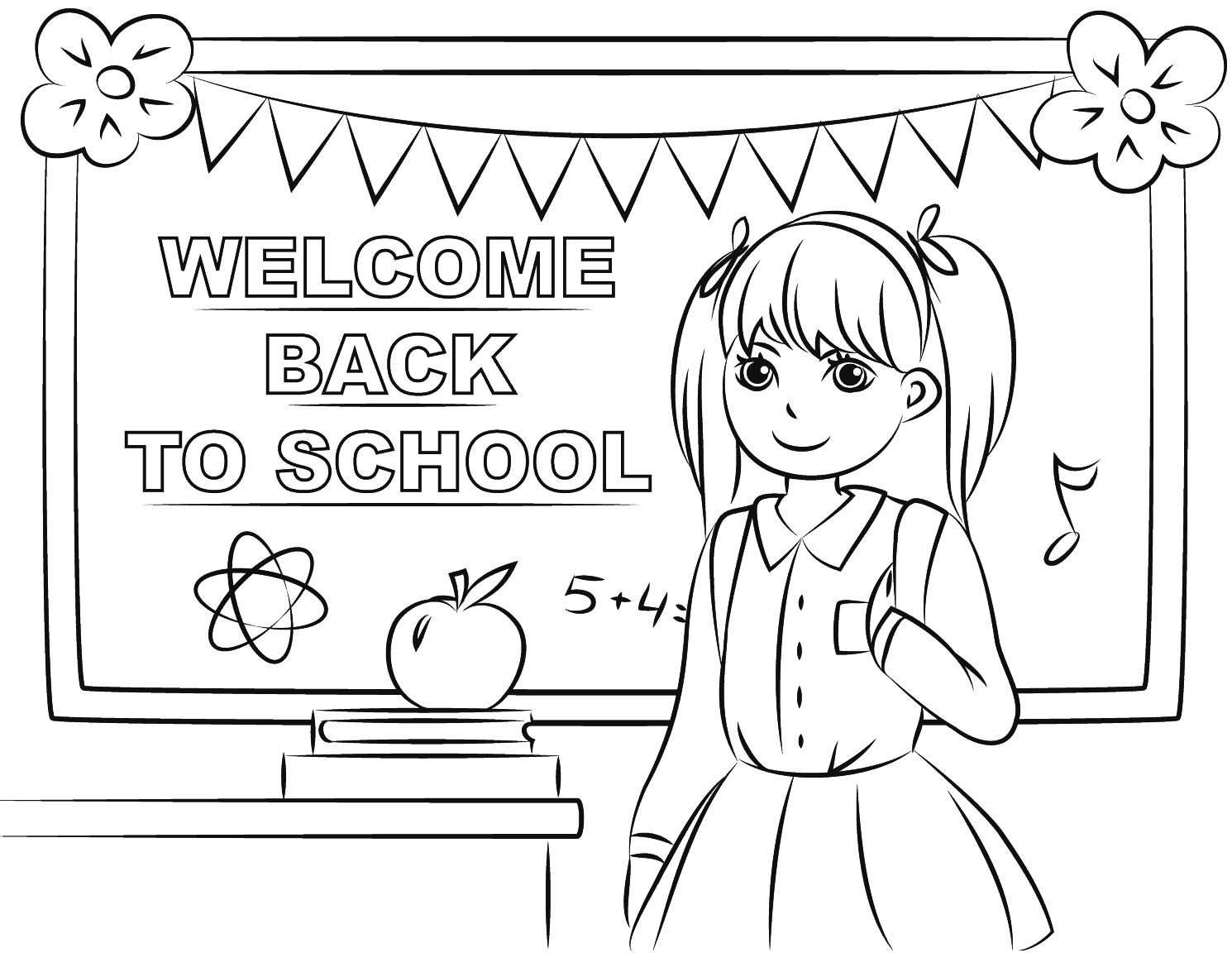 Coloriage Bienvenue A La Rentrée Scolaire - Rentrée scolaire à imprimer