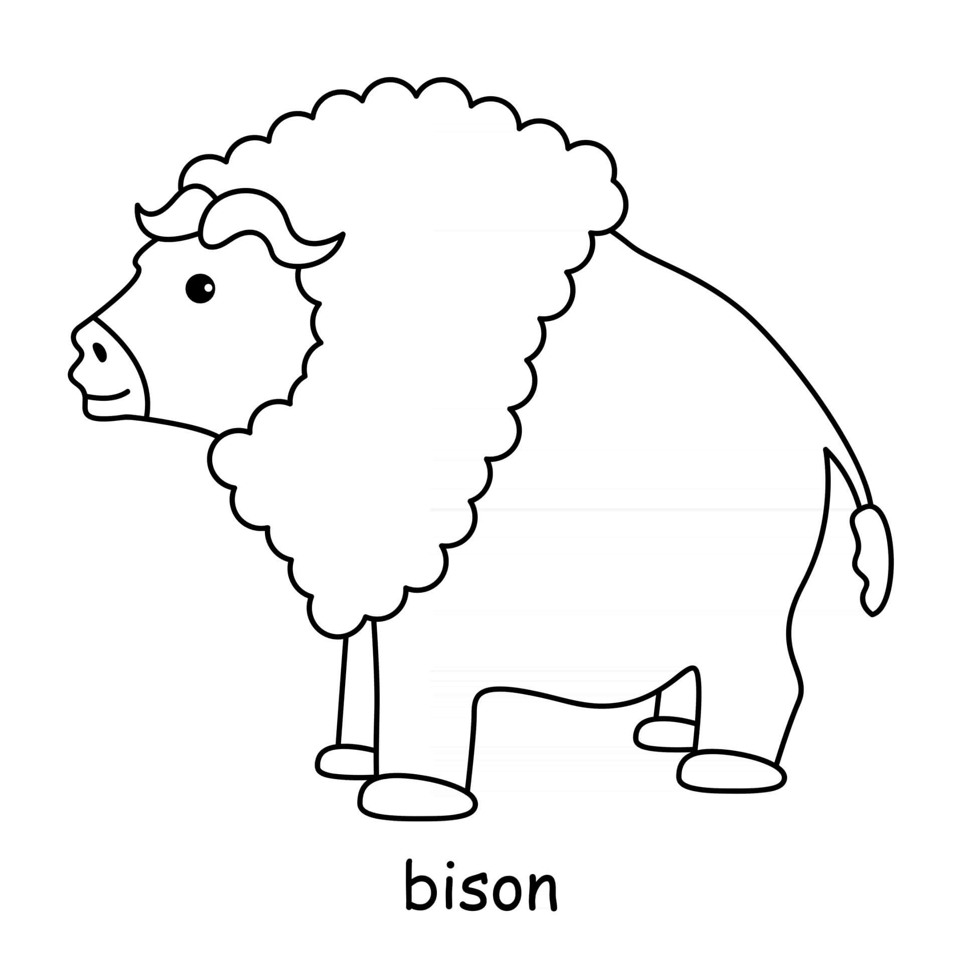 Coloriage Bison Avec Beaucoup De Fourrures - Animal à imprimer