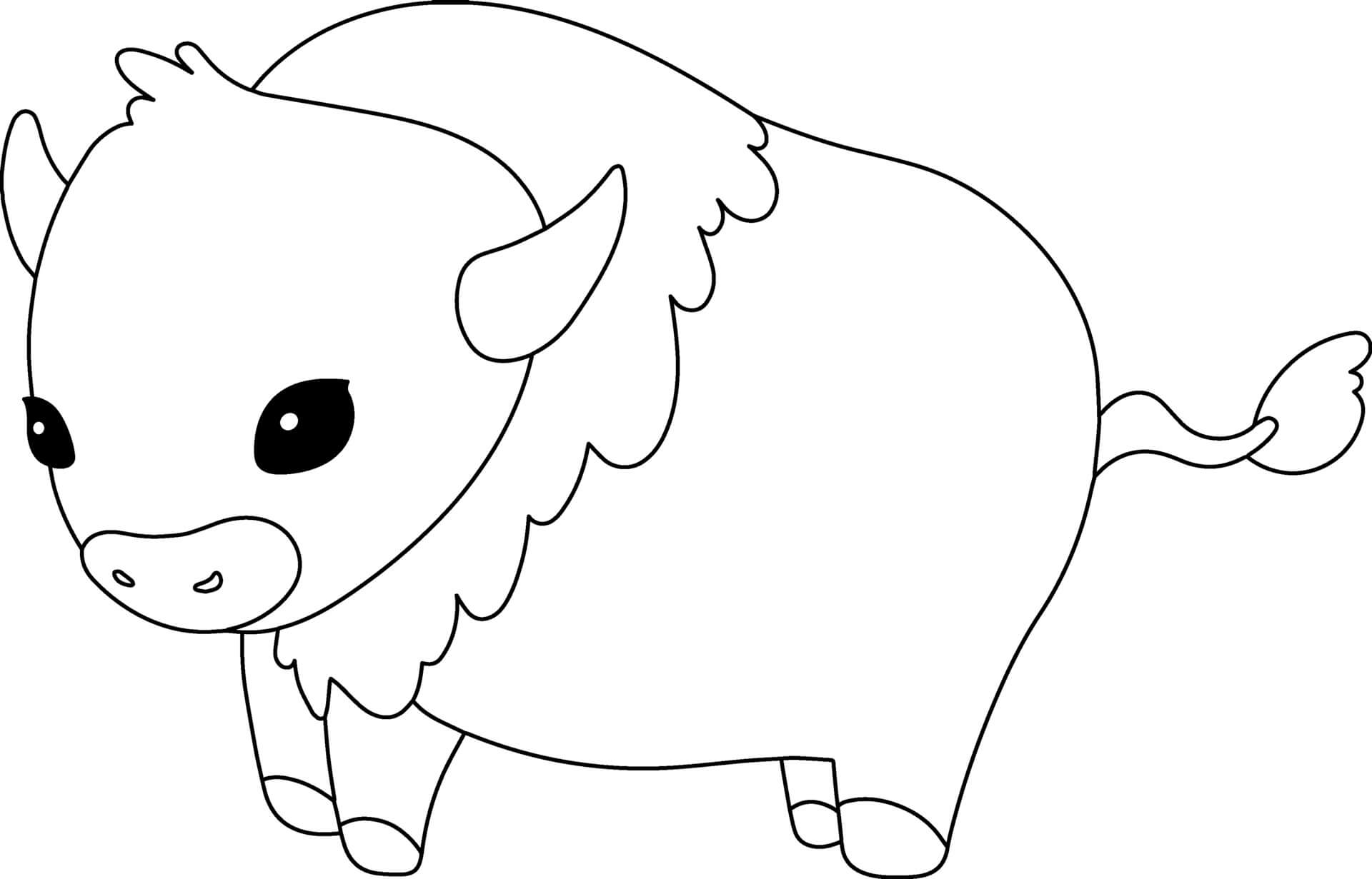 Coloriage Bison Europe Animal Essentiel Pour Les Cultures Amerindiennes - Animal à imprimer