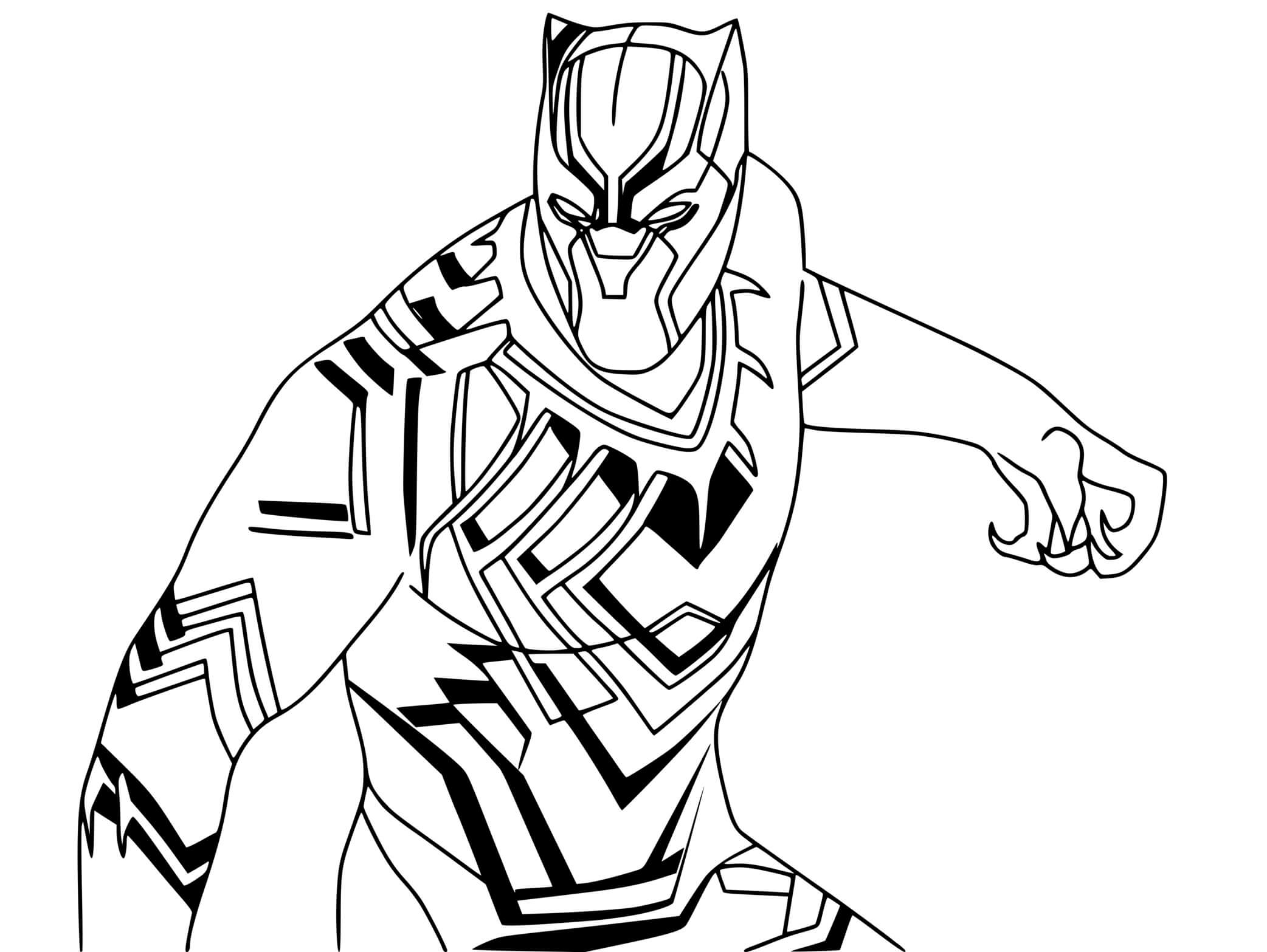 Coloriage Black Panther Super Héros - Black panther à imprimer