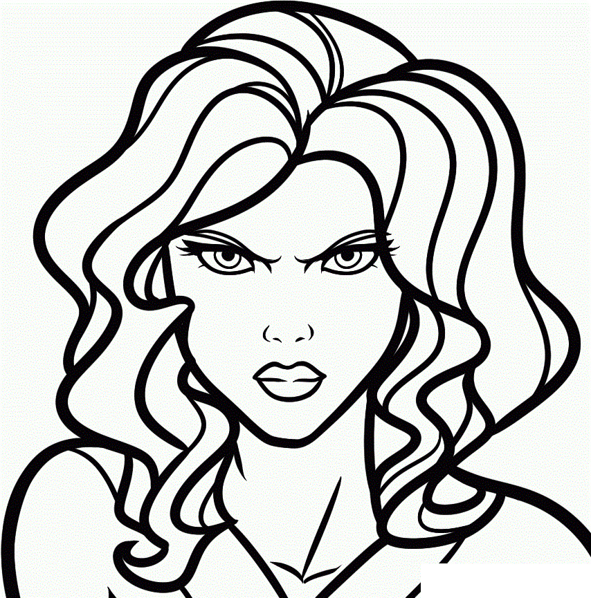 Coloriage Black Widow en colère - Black widow à imprimer