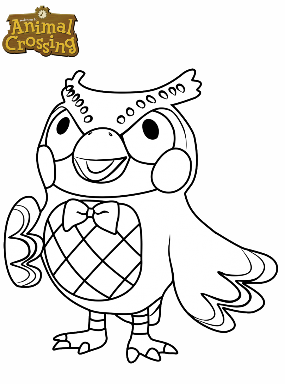 Coloriage Blathers - Animal crossing à imprimer