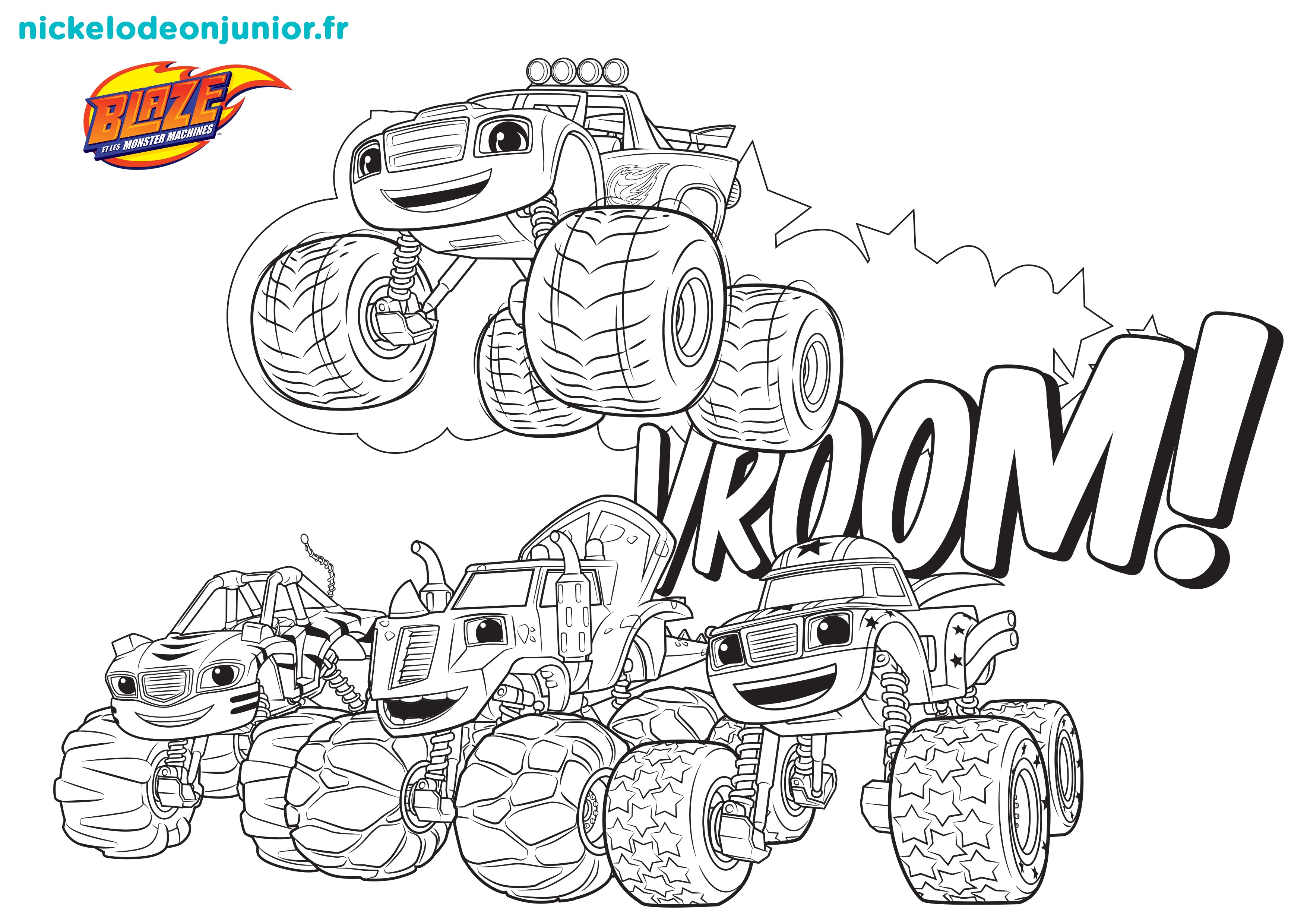 Coloriage Blaze Et Les Monsters Machines Équipe De Camion Truck - Blaze et les Monster Machines à imprimer