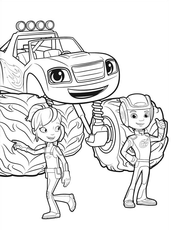 Coloriage Blaze Gabby Aj - Blaze et les Monster Machines à imprimer