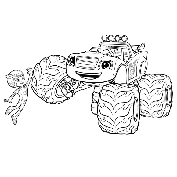 Coloriage Blaze Monster Hi5 - Blaze et les Monster Machines à imprimer
