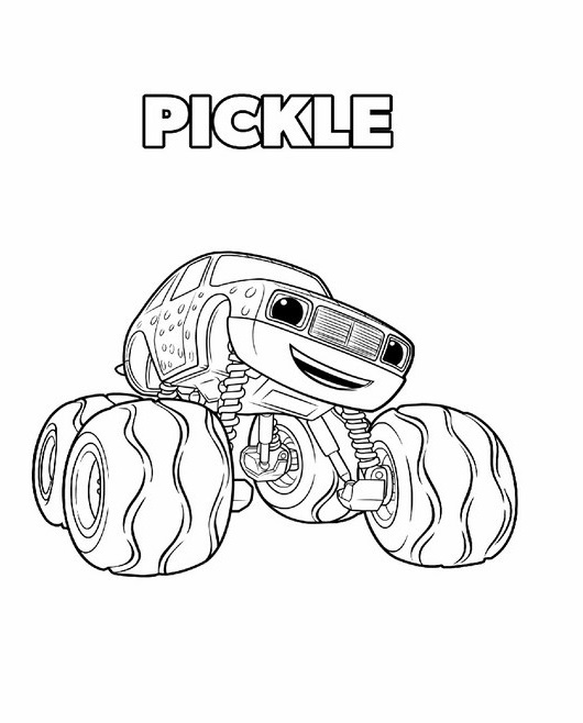 Coloriage Blaze Monster Pickle - Blaze et les Monster Machines à imprimer
