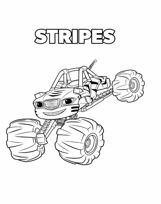 Coloriage Blaze Monster Stripes - Blaze et les Monster Machines à imprimer