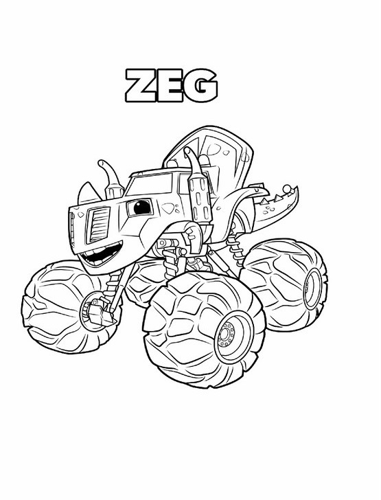 Coloriage Blaze Monster Zeg - Blaze et les Monster Machines à imprimer