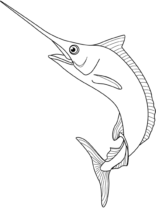 Coloriage Bleu Marlin - Poisson à imprimer