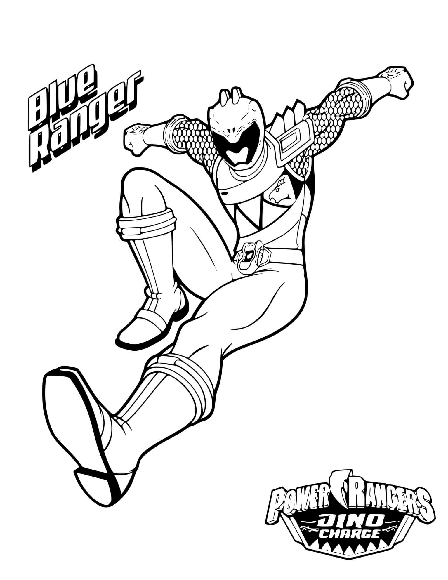 Coloriage Blue Ranger Power Rangers Dino Charge - Power rangers à imprimer