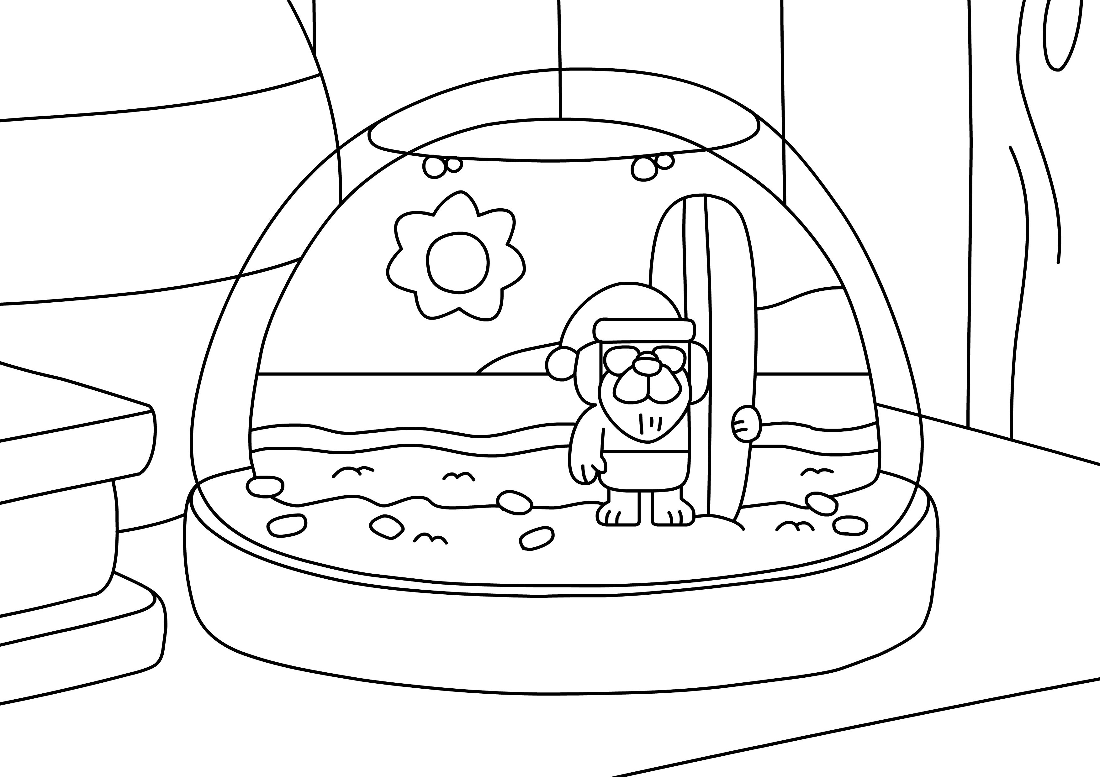 Coloriage Bluey Globe De Neige - Bluey à imprimer