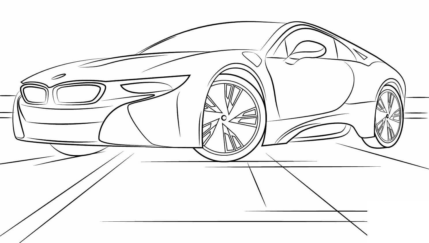 Coloriage Bmw I8 Sport - Voiture à imprimer