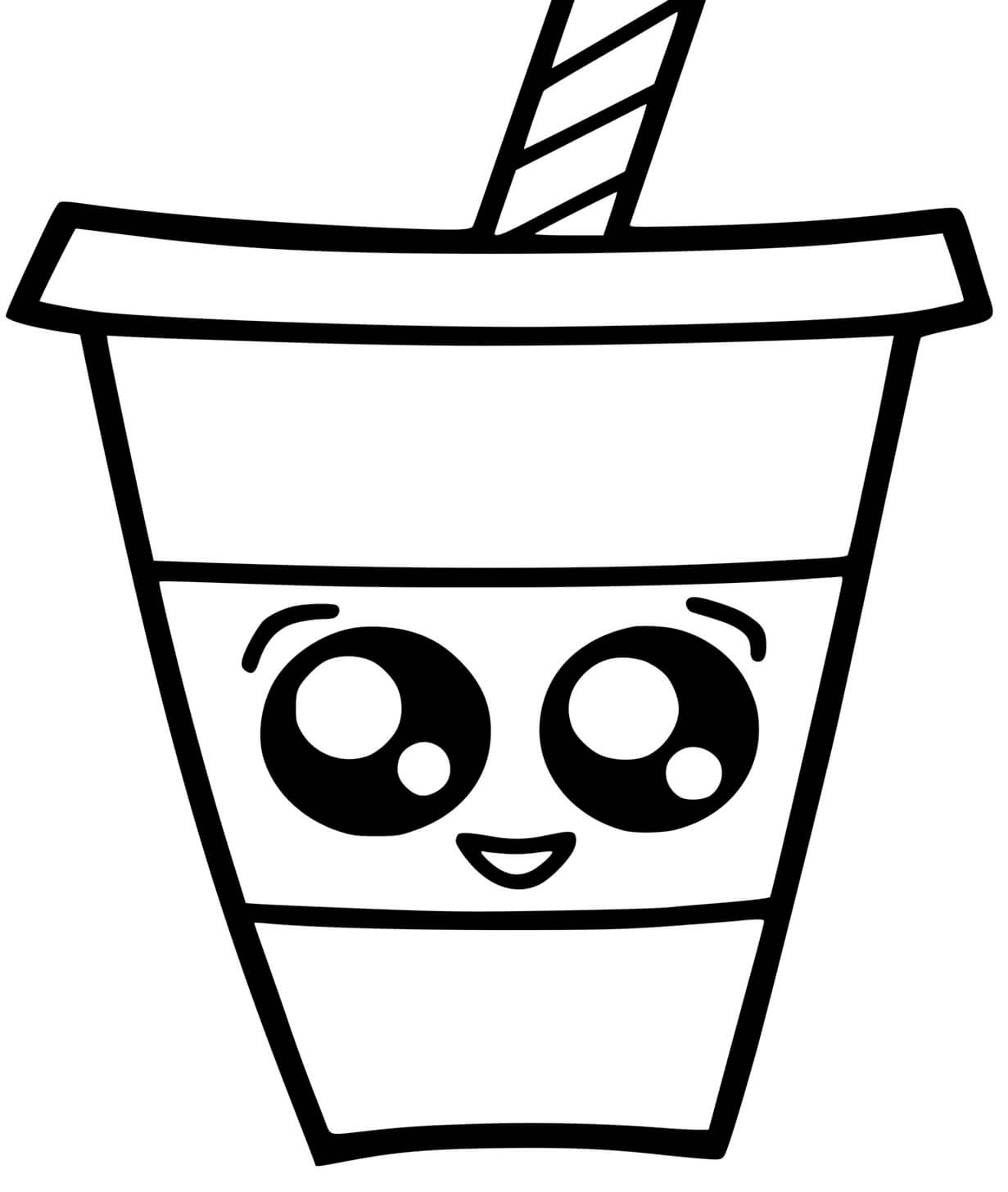 Coloriage Boisson Dessin Kawaii - Dessin kawaii à imprimer