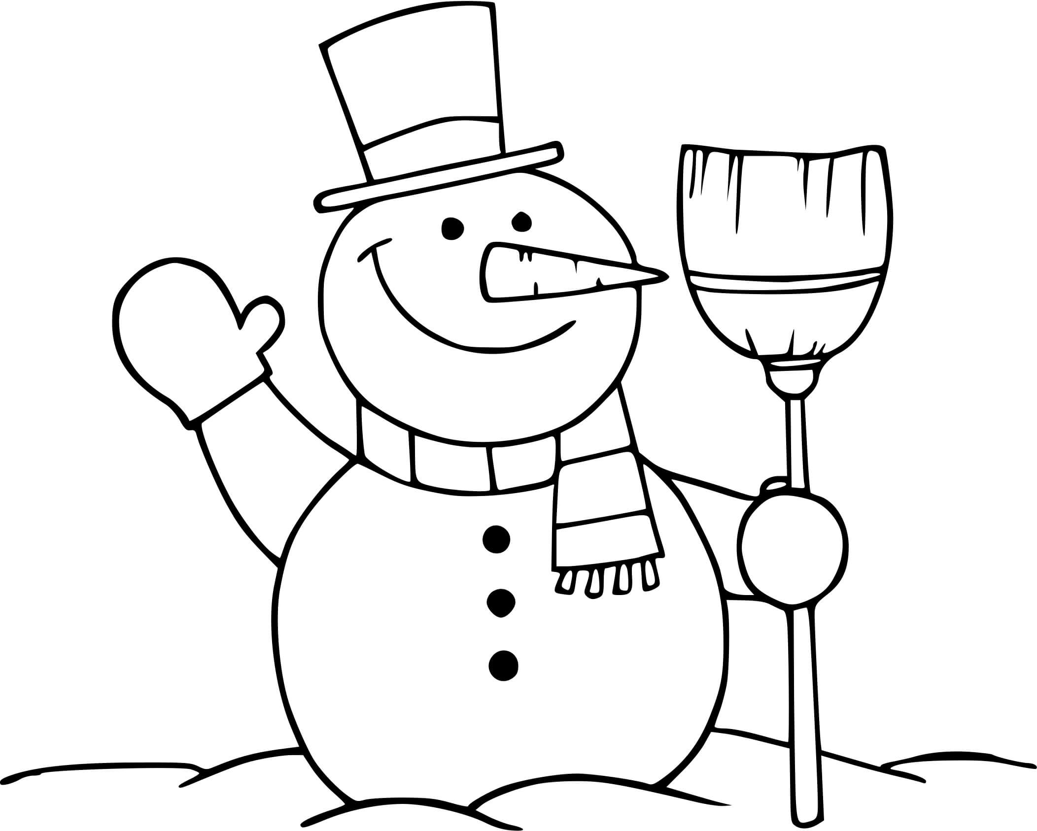 Coloriage Bonhomme De Neige Au Froid Hibernation - Hiver à imprimer