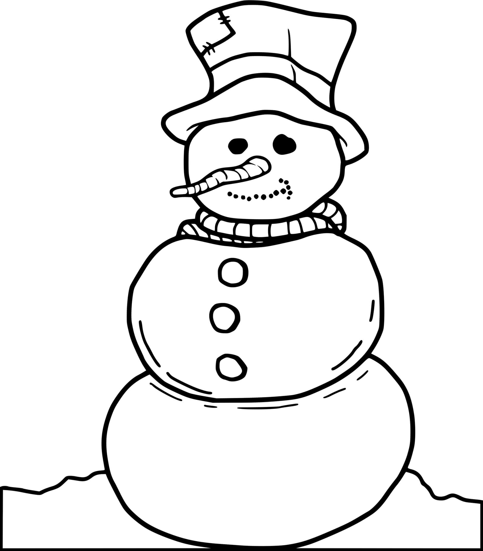 Coloriage Bonhomme De Neige Sans Bras - Bonhomme de neige à imprimer