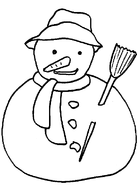Coloriage Bonhomme De Neige - Noël à imprimer