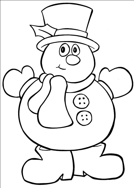 Coloriage Bonhomme De Neige - Noël à imprimer