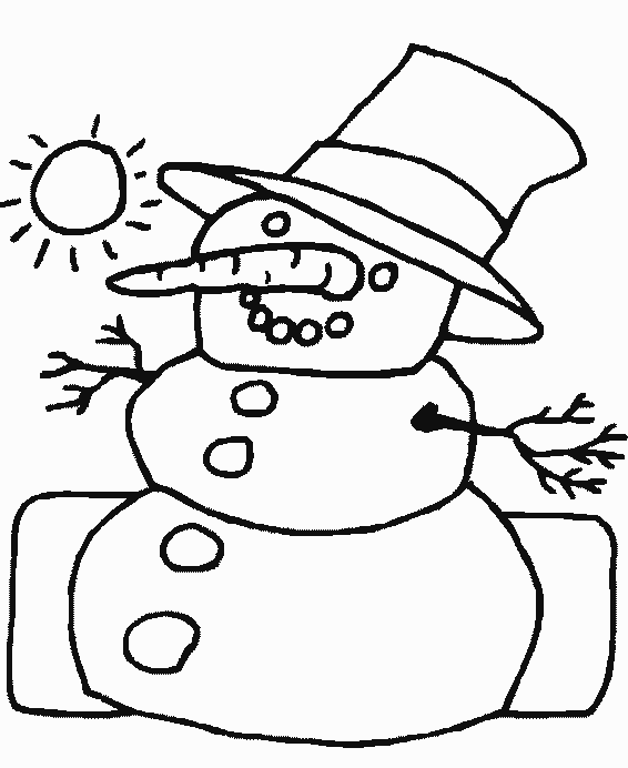Coloriage Bonhomme Neige - Noël à imprimer