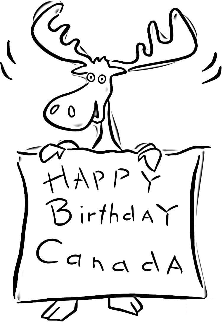 Coloriage Bonne Fête Du Canada - Fête nationale à imprimer