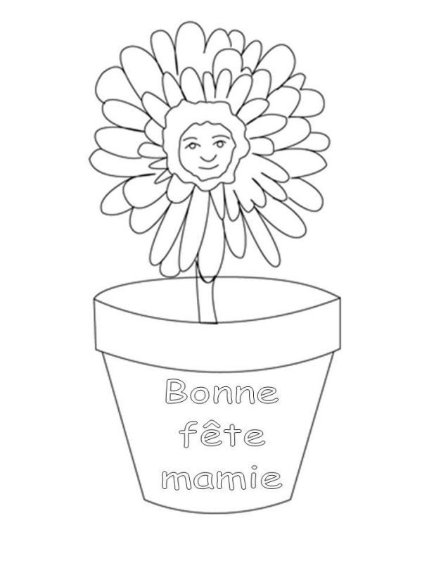 Coloriage Bonne Fête Grand Mère Mamie - Fête des mères à imprimer