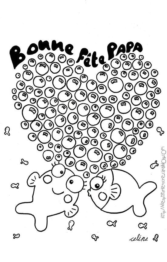 Coloriage Bonne Fête Papa - Fête des pères à imprimer