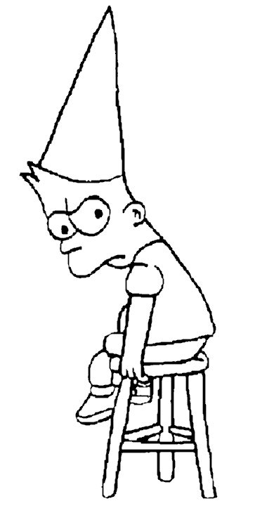Coloriage Bonnet D'Anne Pour Bart - Simpson à imprimer