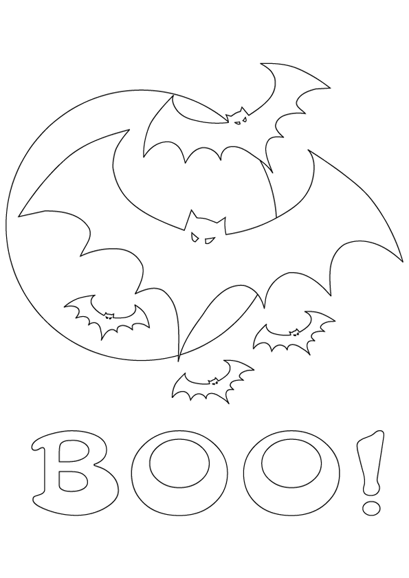 Coloriage Boo Chauve Souris - Halloween chauve souris à imprimer
