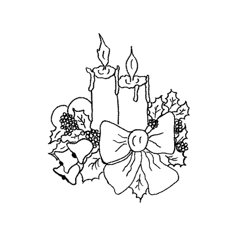 Coloriage Bougie De Noël - Noël à imprimer