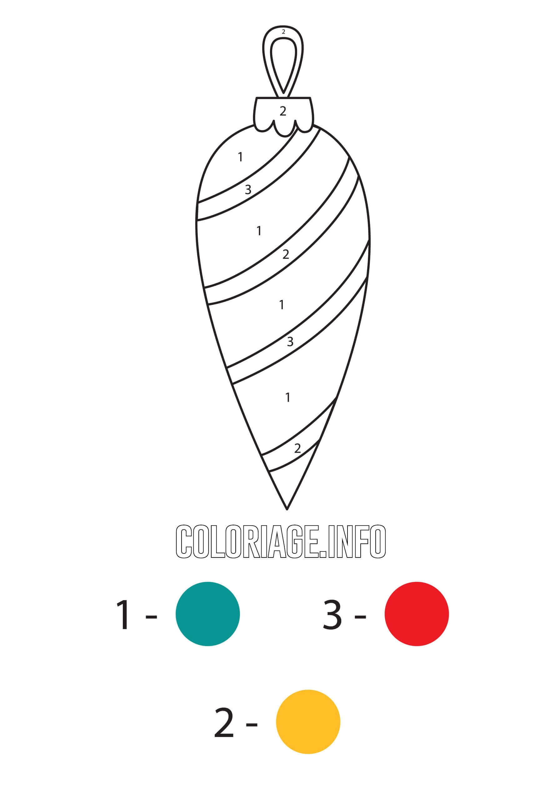 Coloriage Boule De Noël Avec Motif Magique Noël - Magique noel à imprimer
