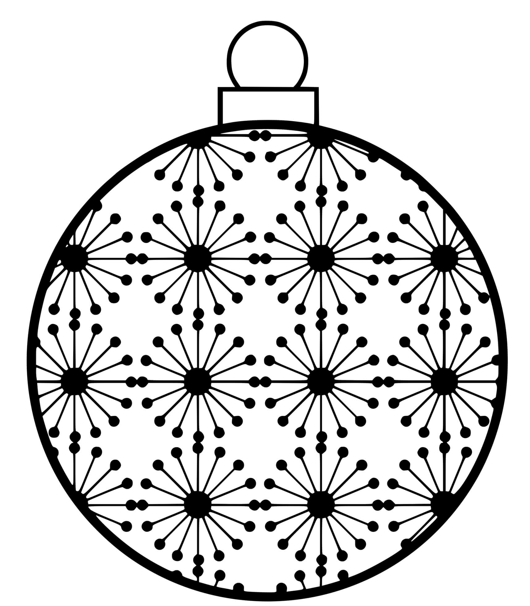 Coloriage Boule De Noël Avec Motifs Scientifiques Atomes - Boule de Noël à imprimer