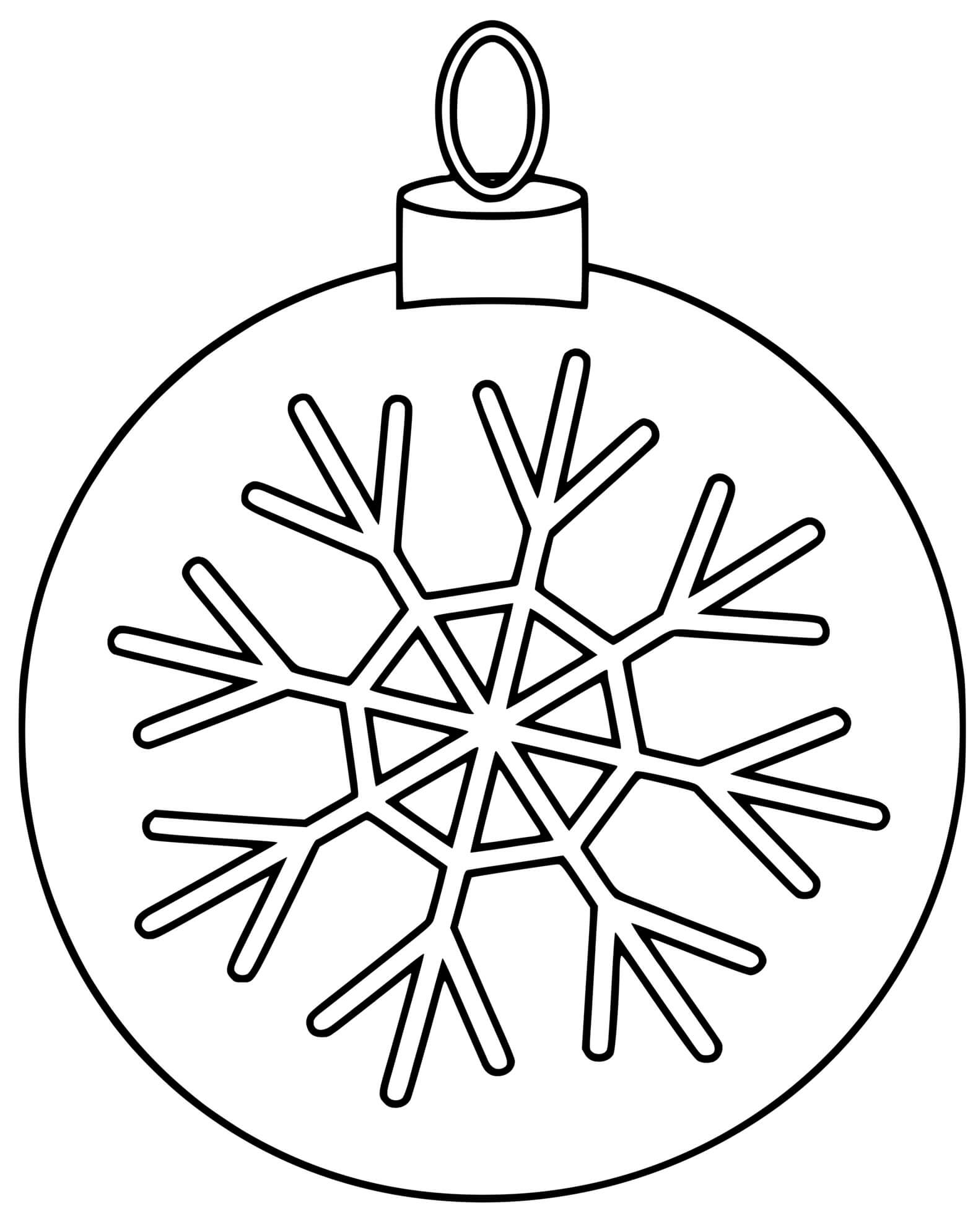 Coloriage Boule De Noël Avec Un Flocon De Neige Pour Sapin - Boule de Noël à imprimer