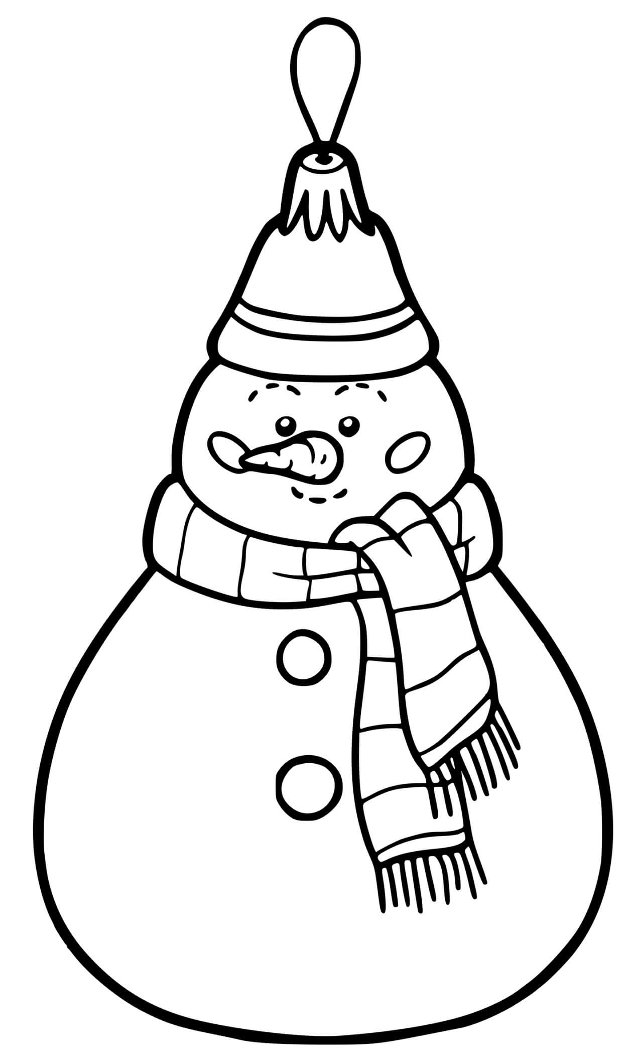 Coloriage Boule De Noël En Forme De Bonhomme De Neige Pour Sapin - Boule de Noël à imprimer
