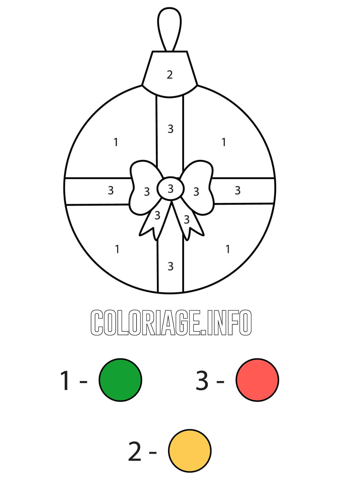 Coloriage Boule De Noël En Forme De Cadeau Magique Noël - Magique noel à imprimer