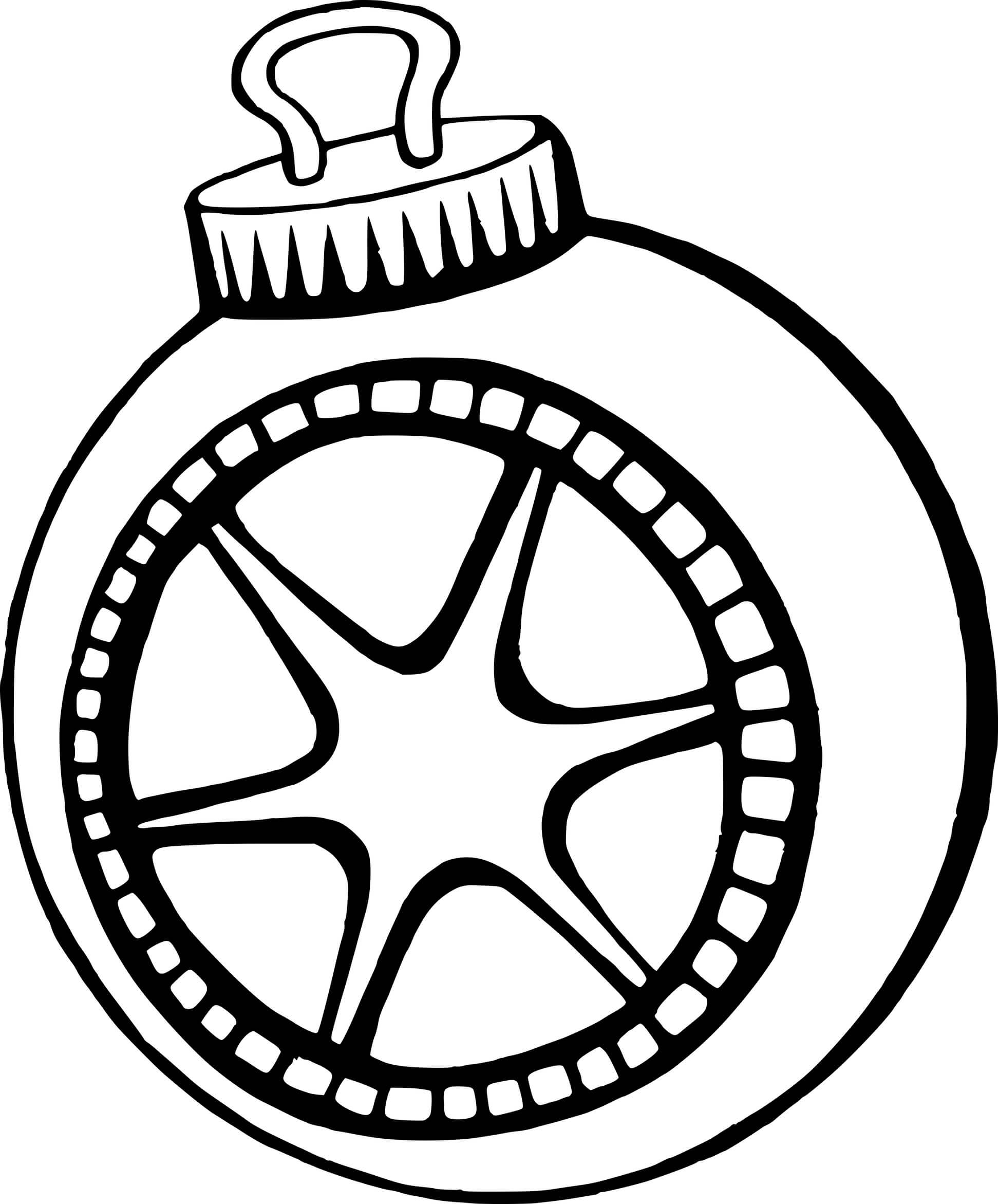 Coloriage Boule De Noël Hexagram - Boule de Noël à imprimer
