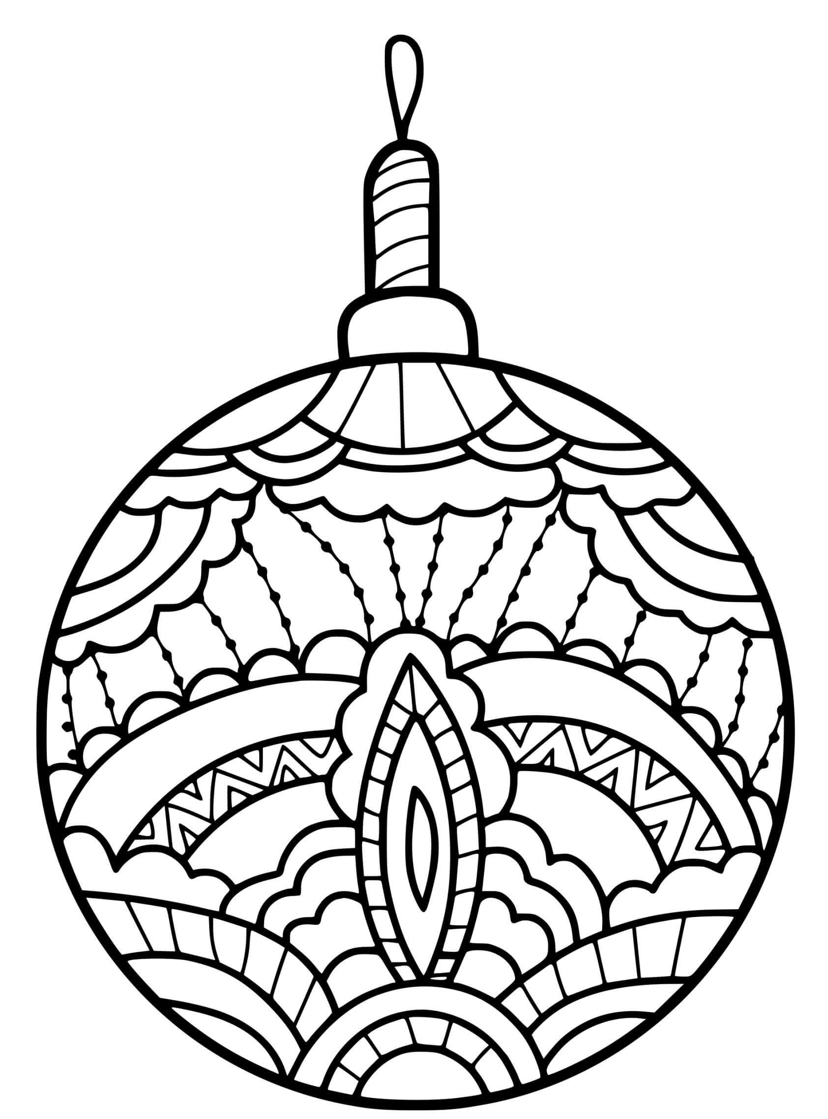 Coloriage Boule De Noël Mandala Sapin Motifs - Boule de Noël à imprimer