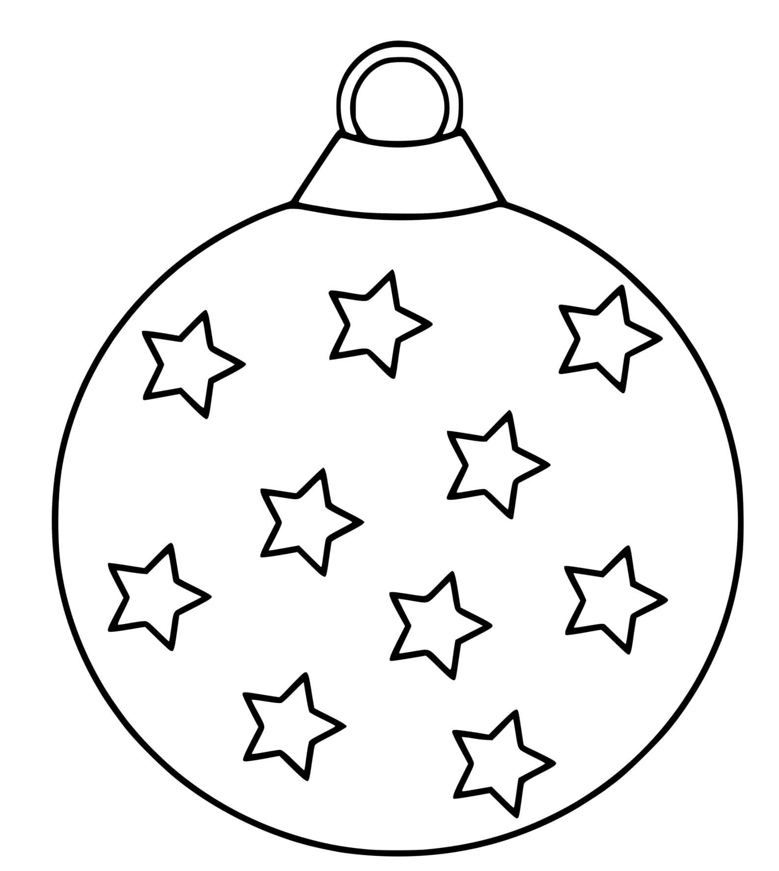 Coloriage Boule De Noël Maternelle Étoiles - Boule de Noël à imprimer