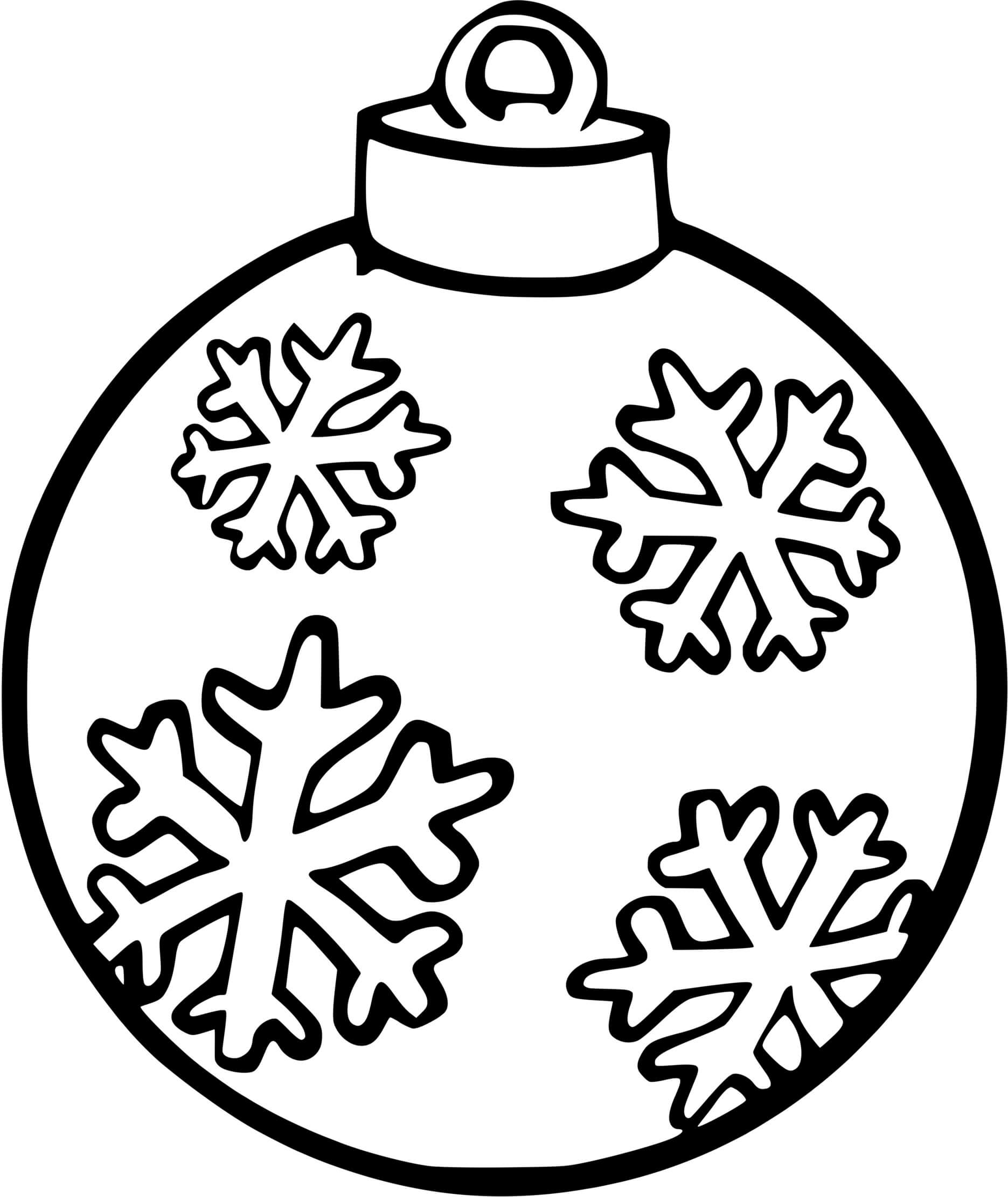 Coloriage Boule De Noël Maternelle Flocon De Neige - Boule de Noël à imprimer