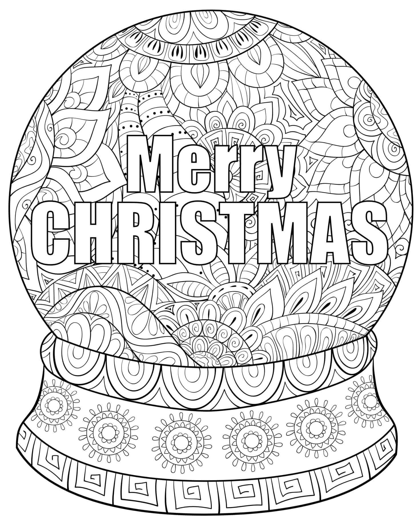 Coloriage Mandala Boule de Noël Festive - Noël adulte à imprimer