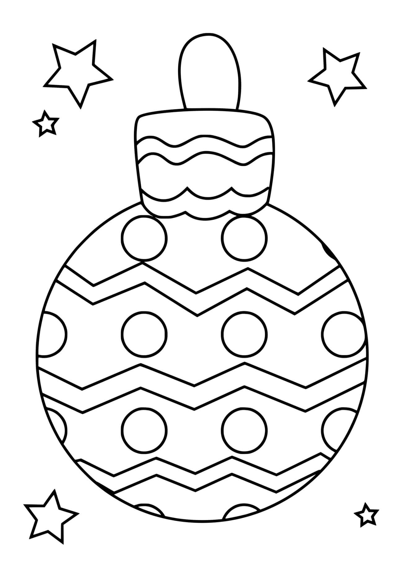 Coloriage Boule de Noël avec motifs - Boule de Noël à imprimer