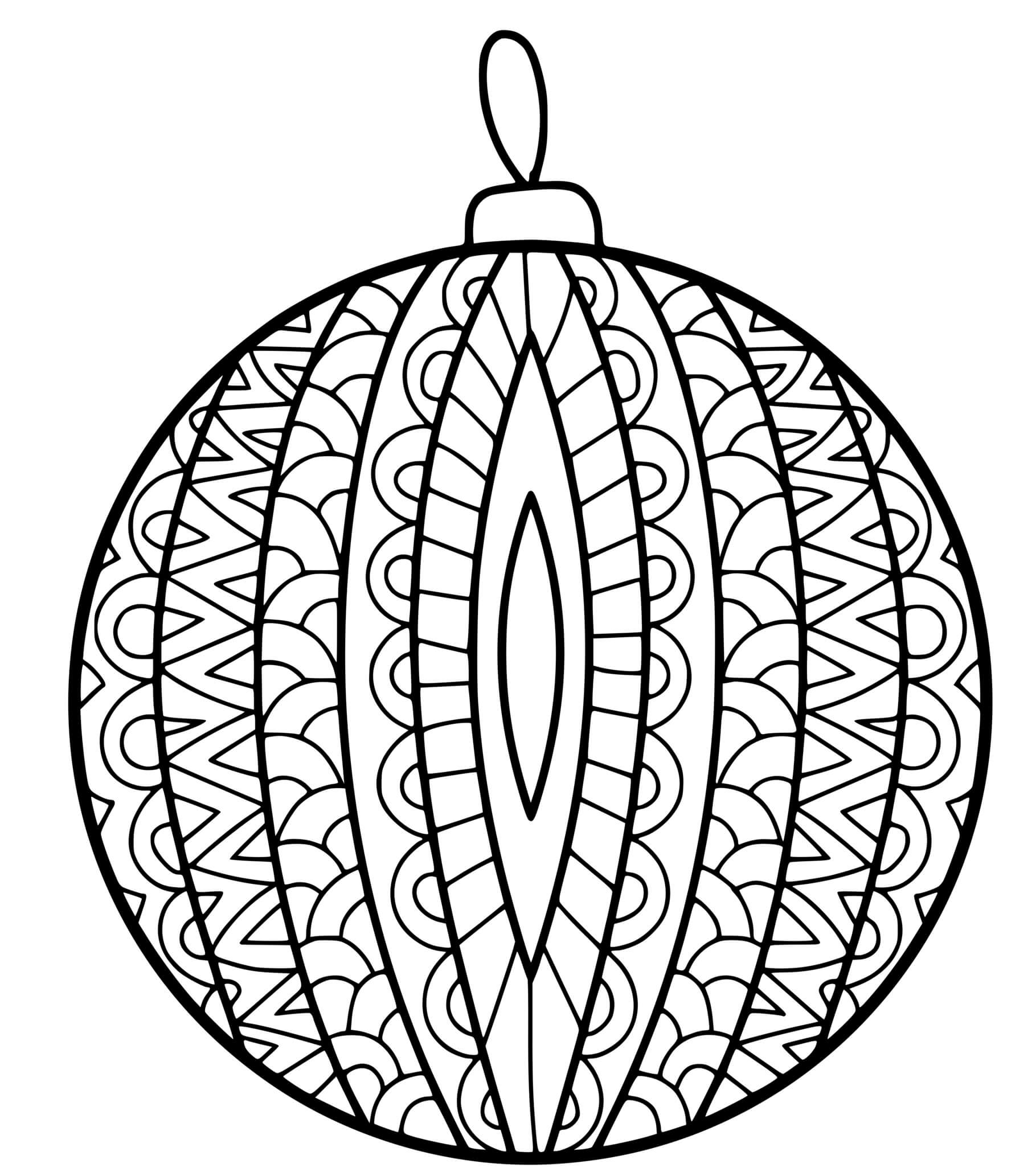 Coloriage Boule De Noël Zentangle Pour Sapin - Boule de Noël à imprimer