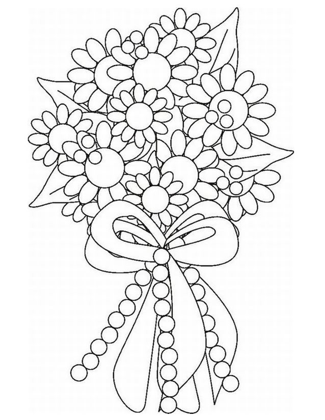 Coloriage Bouquet De Fleurs Pour Mariage - Bouquet de fleurs à imprimer