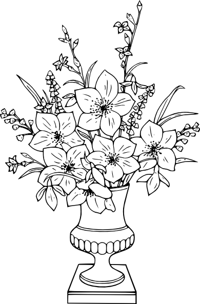 Coloriage Bouquet De Fleurs Rose Pour Anniversaire - Bouquet de fleurs à imprimer