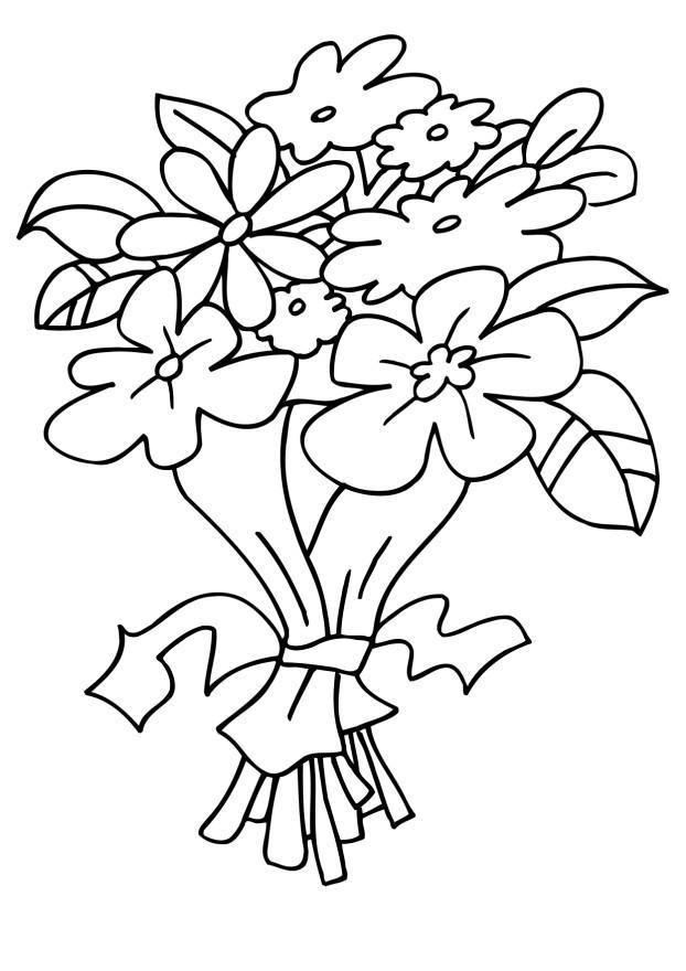 Coloriage Bouquet Fleurs Maternelle - Bouquet de fleurs à imprimer