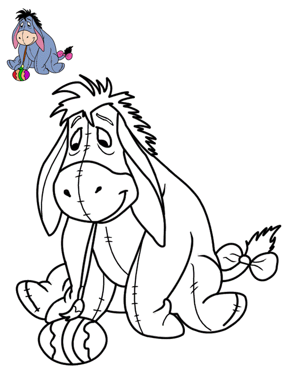 Coloriage Bourriquet Pâques Disney - Pâques Disney à imprimer