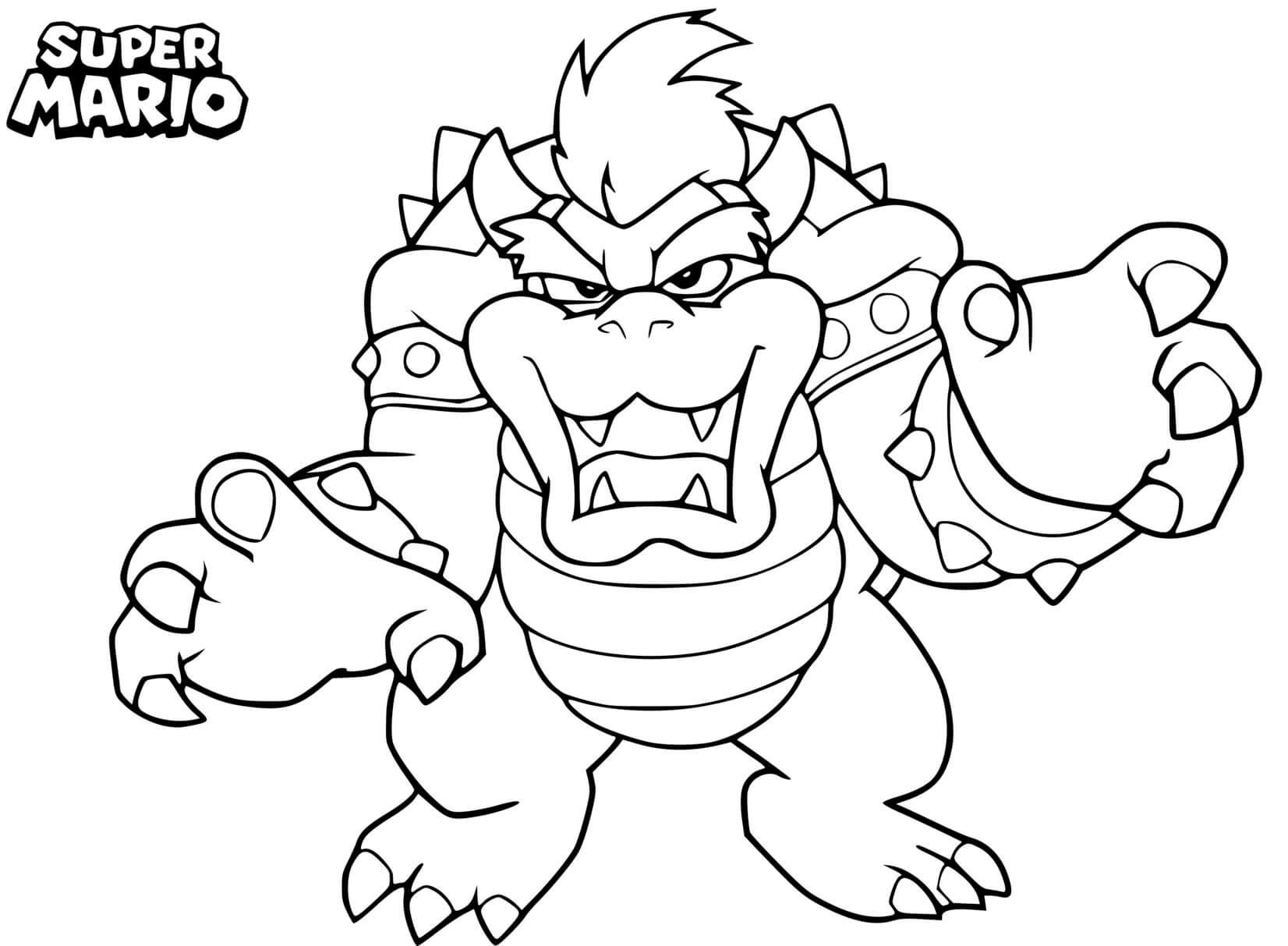 Coloriage Bowser Dinosaure Dans Super Mario - Mario à imprimer