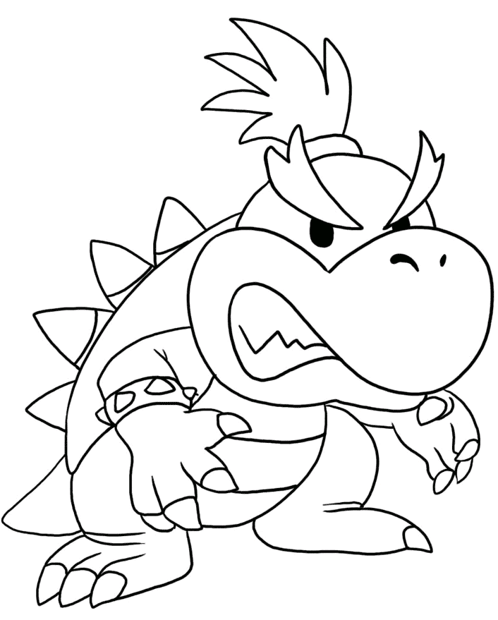 Coloriage Bowser Jr Petit - Bowser à imprimer