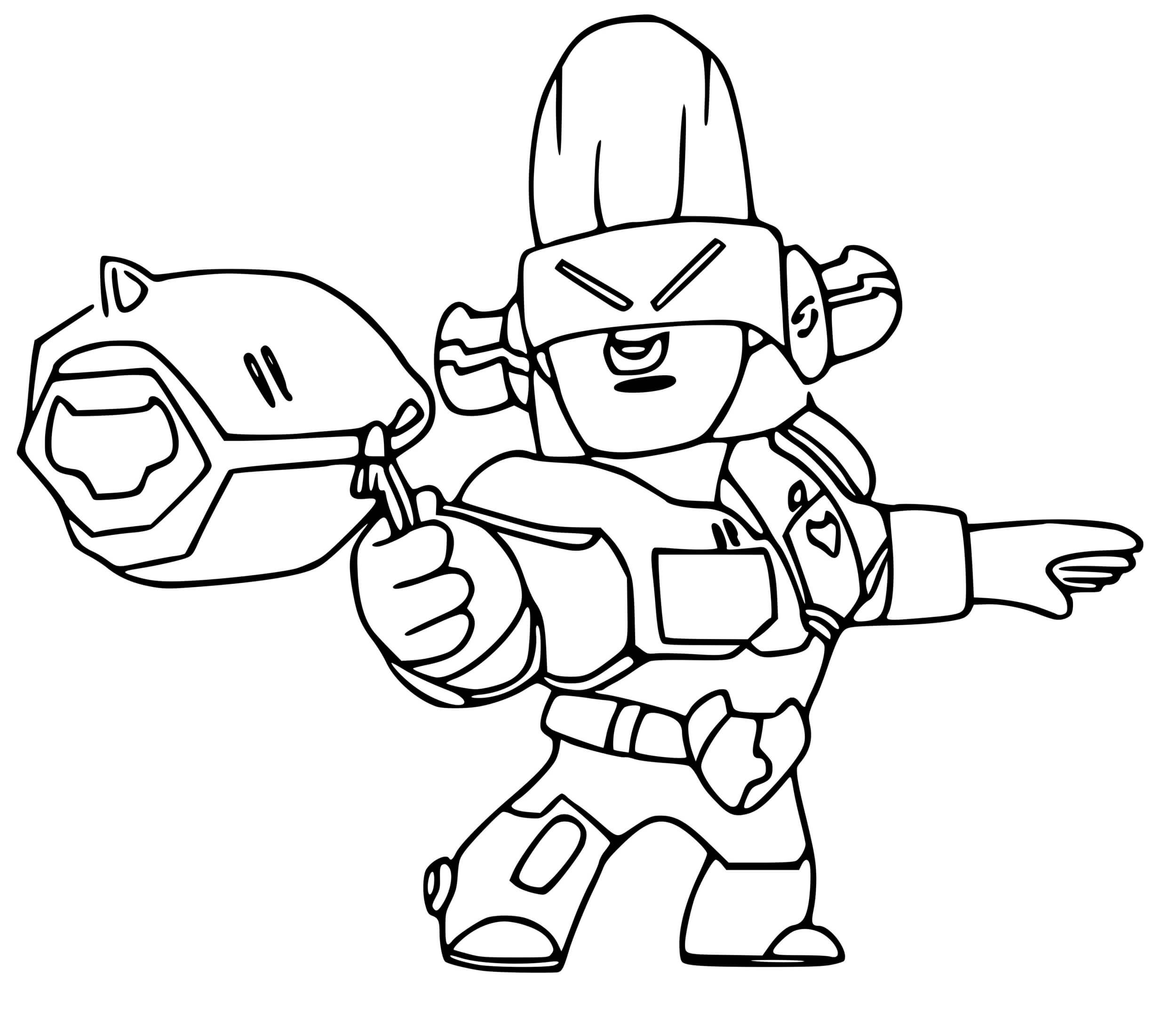 Coloriage Brawl Stars Force Starr Bull De L'Espace - Brawl stars à imprimer
