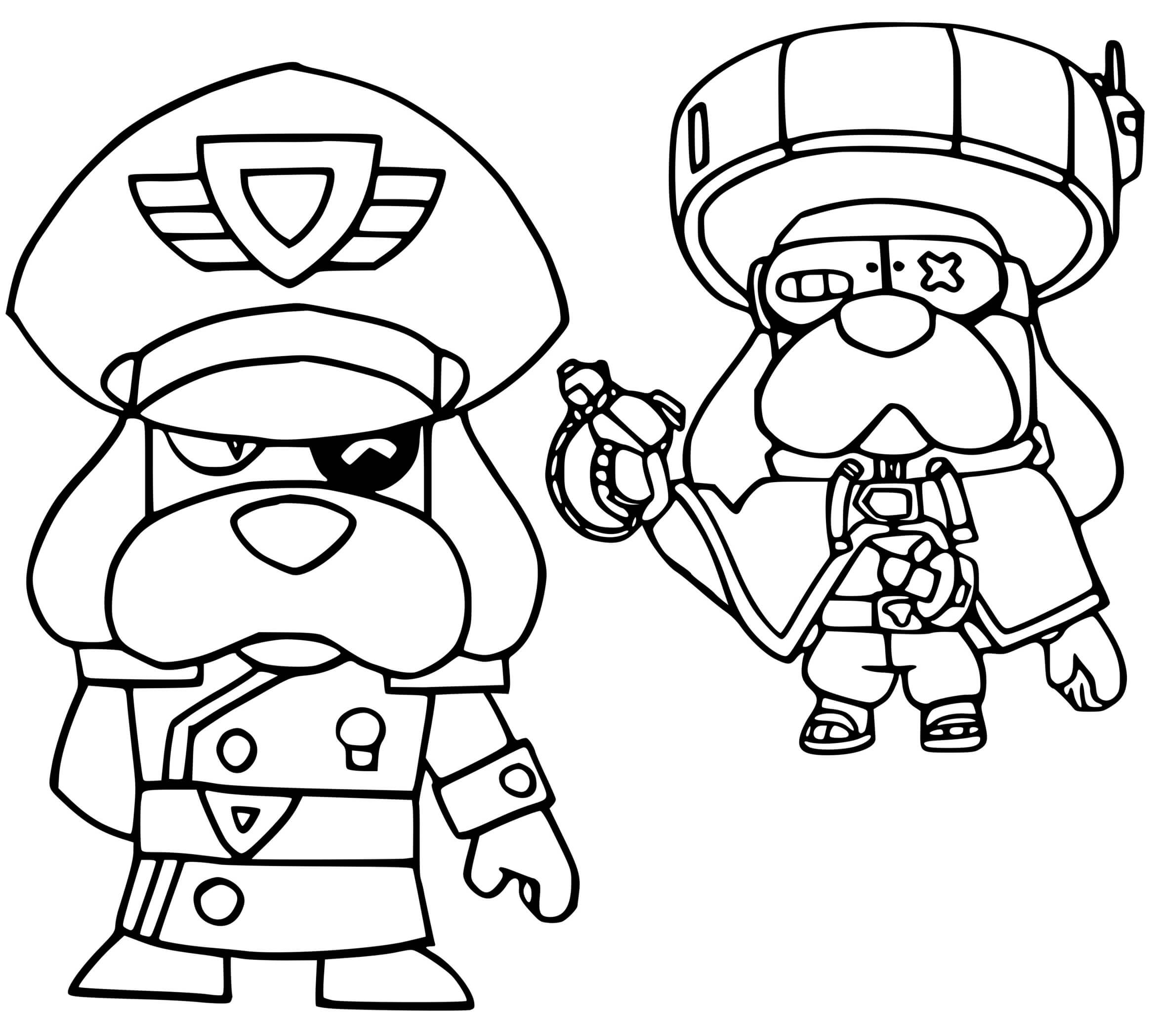 Coloriage Brawl Stars Force Starr Colonel Medor Et Medor Ronin - Brawl stars à imprimer